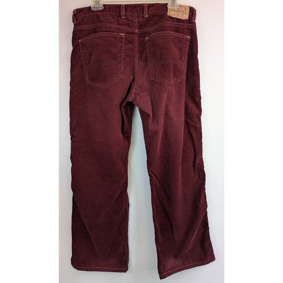 Hollister Mens Casual Classics Burgundy Corduroy Jeans 32x29 Straight 90s Vibe - Picture 5 of 11